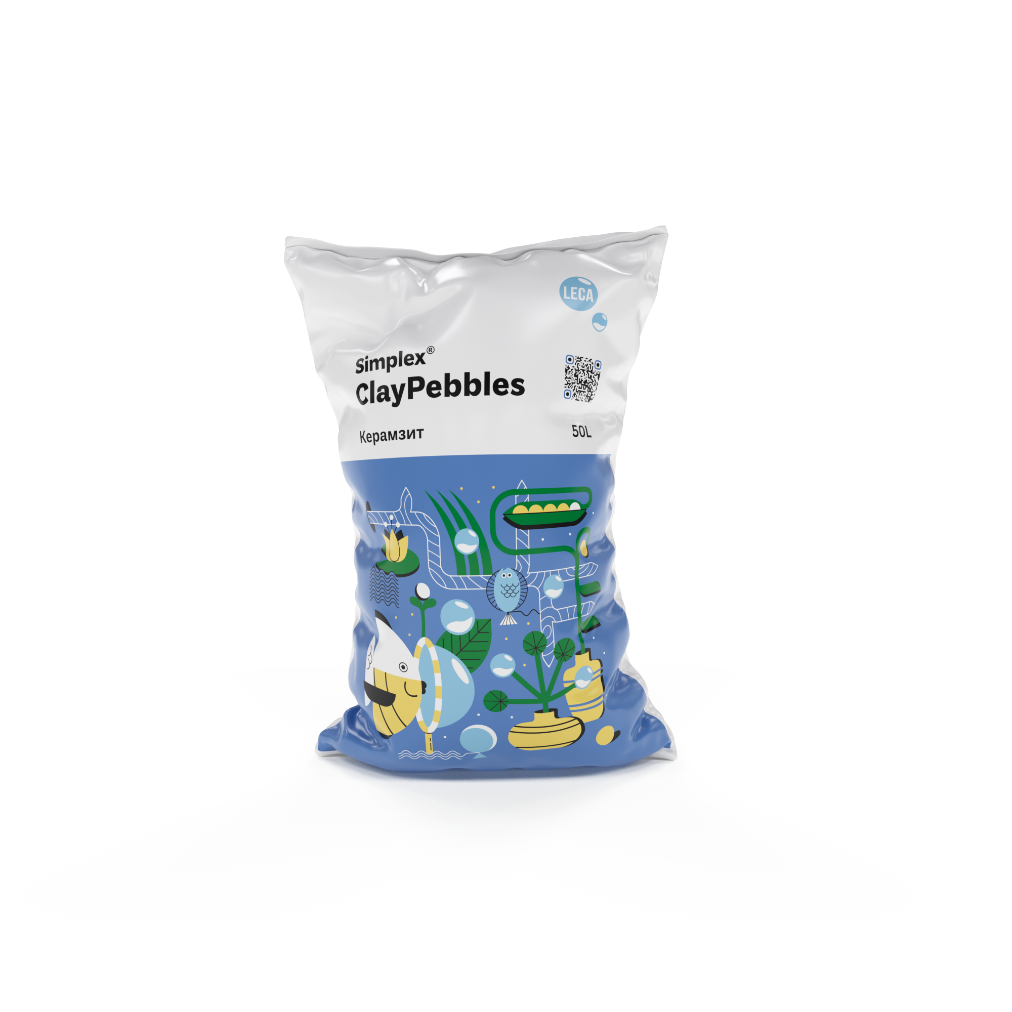 Simplex® КлэйПебблс (ClayPebbles) 50 л Керамзит фракция ⌀8-16